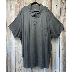 6XL Big Boulder Creek Men’s Dark Grey Collared Neck Button Up Pocket Tshirt